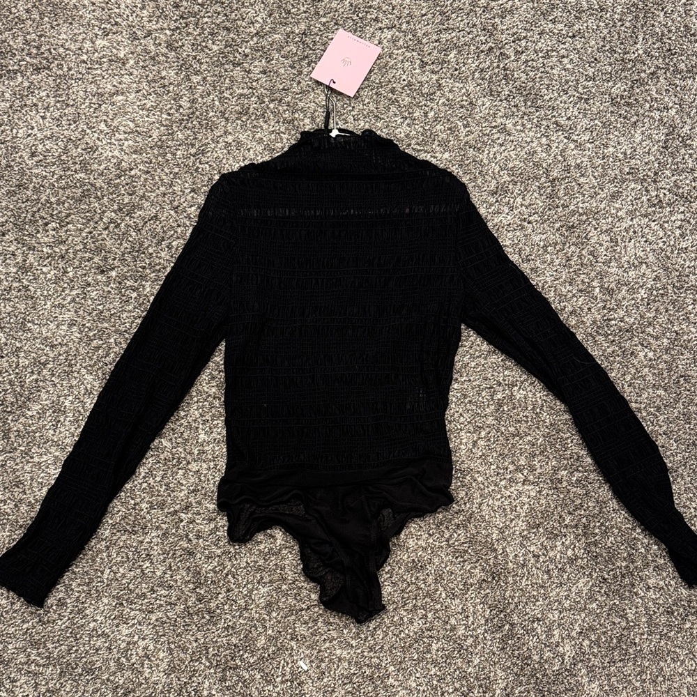 Hello Molly Black Long Sleeve Bodysuit